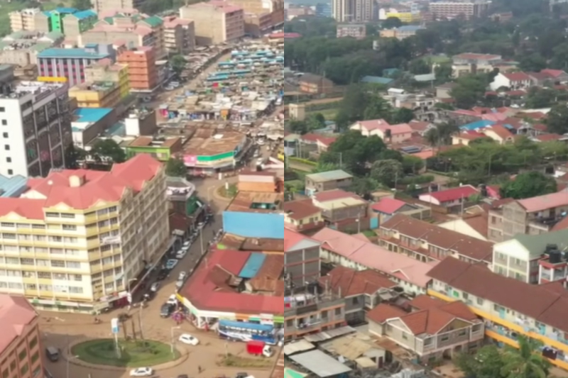 Collage image of an aerial view of Thika Town.